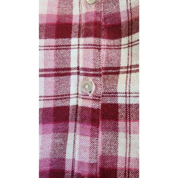 Croft & Barrow Plaid Long Sleeve Button Down Flannel Shirt Women Size Medium - Picture 10 of 12